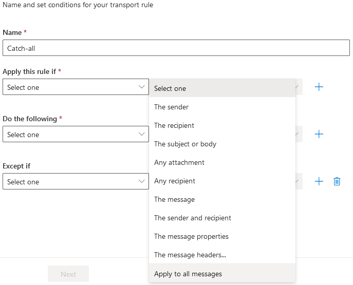Microsoft 365 Exchange 开启根域、子域全部邮件 Catch-all